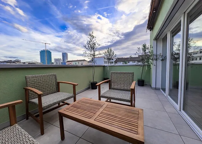 Skyline Rooftop With 2 Balconies -401- Apartman Zürich